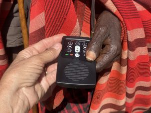 Audio Bible handed to a Kenyan.